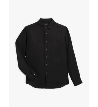 Chemise andré en toile de lin - Agnès b. - Noir
