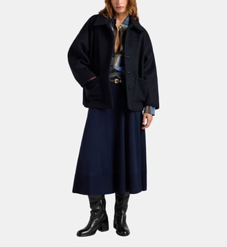 Manteau umi en tissu double - Momonì - Bleu