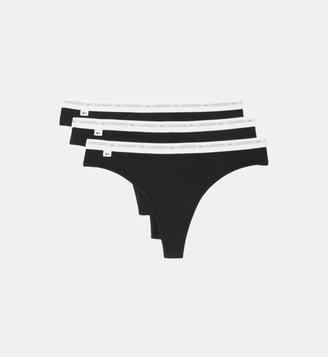 Lot de 3 strings coton stretch - Lacoste - Noir
