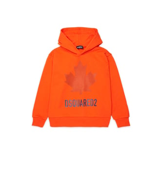 Sweat à capuche avec logo - Dsquared2 - Orange vif