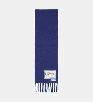 Écharpe À Franges Étiquette 22 Faubourg En Laine - Lanvin - Bleu