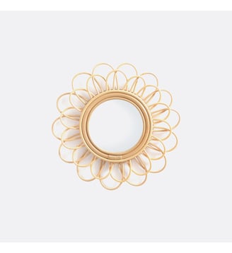 Miroir rotin forme fleur double Ø45 cm La Redoute Interieurs