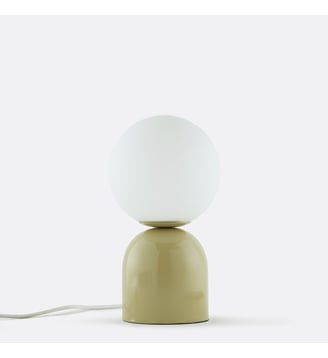 Lampe à poser, en métal acier et verre opalin - La Redoute Interieurs - Vert tilleul