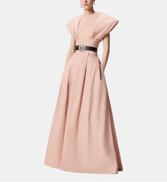 Jupe portefeuille longue avec nœud - Pinko - Rose acajou