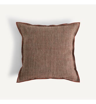 Housse de coussin lin tissé teint - AM.PM - Rouille