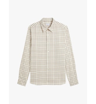 chemise à carreaux en coton - Agnès b. - Marron seigle
