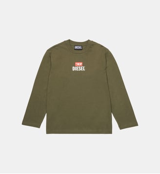 T-shirt à manches longues avec logo - Diesel Kids - Kaki