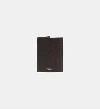 Portefeuille vertical en cuir de vachette Biarritz - Serge Blanco - Marron foncé