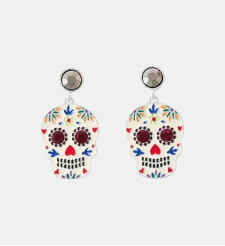 Boucles d'oreilles tête de mort phosphorescente Halloween - Balaboosté - Multicolore