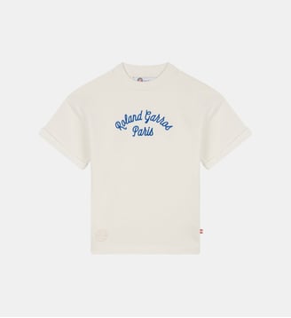 Sweat manches courtes Stripes - Roland-Garros - Écru
