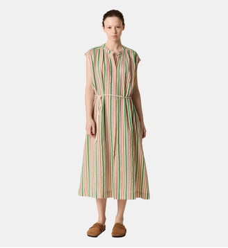 Robe longue ample Richie rayée coton bio - Leon & Harper - Multicolore