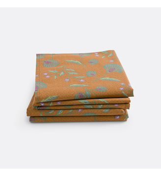 Lot de 4 serviettes de table coton lavé - La Redoute Interieurs - Caramel