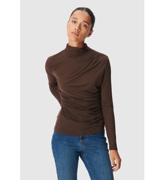 Tee-shirt col montant effets drapés Ikks