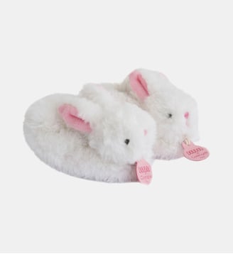 Coffret chaussons avec hochet Lapin - Doudou Et Compagnie - Coloris unique
