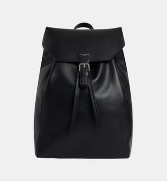 Sac à dos à rabat Emile en cuir grainé - Le Tanneur - Noir