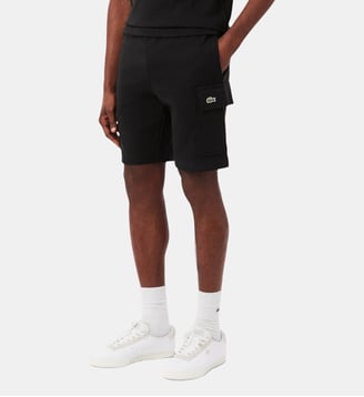 Short cargo molleton de coton - Lacoste - Noir