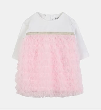 Tenue de cérémonie en coton - Karl Lagerfeld Kids - Écru et rose