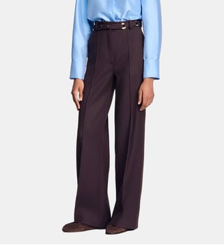Pantalon à anneaux métalliques - Sandro - Brun