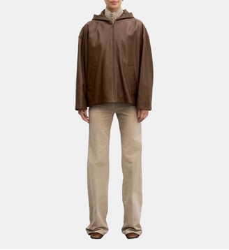 Veste à capuche en cuir vieilli - PAM Gerard Darel
