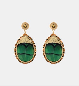 Boucles d'oreilles clips   - Fujita - Satellite - Vert