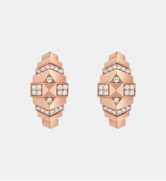 Créoles Rockaway Mini Pyramide Or Rose & Diamants - Statement - Or rose