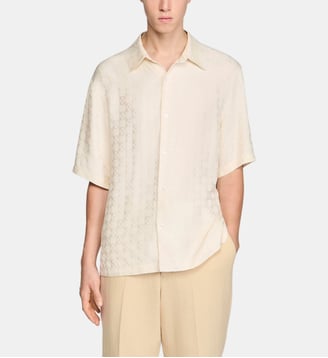 Chemise fluide square Cross - Sandro - Blanc