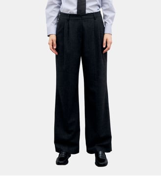 Pantalon en flanelle rayée - MINI - Gerard Darel - Anthracite