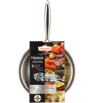 Batterie de cuisine 2 poeles Trinox 24/28cm - Menastyl - Inox