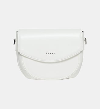 Smile Bag en tissu enduit avec bandoulière - Marni - Blanc crémeux