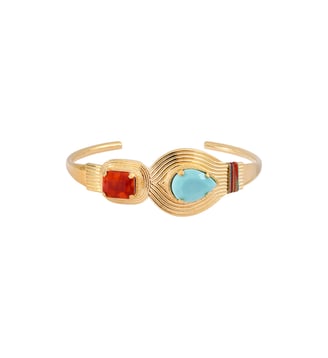 Bracelet jonc ajustable   - Soleil - Satellite - Bleu turquoise