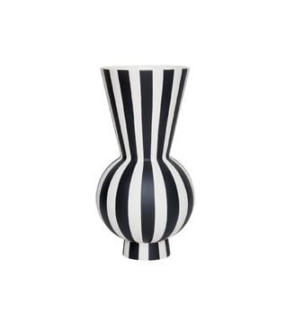 Vase en grès à rayures - OYOY - Noir