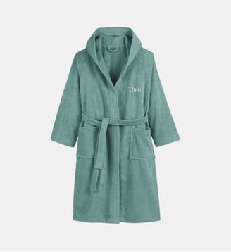 Peignoir à capuche éponge personnalisé - La Redoute Interieurs - Eucalyptus
