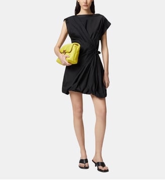 Robe en popeline avec croisillons - Pinko - Noir