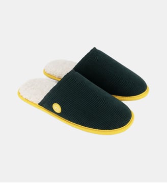 Chaussons en velours côtelé - Billybelt - Vert et jaune