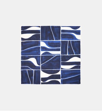Carré imprimé - Bompard - Marine et naturel