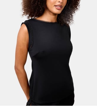 Top sans manches issu de fibres végétales Softness noir - Maison Lejaby - Noir