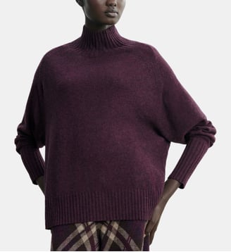 Pull col montant à côtes en cachemire  - Bompard - Mûre