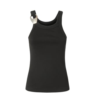 Ribbed tank top with buckle reimagine pinko x patrick mcdowell - Pinko - Noir