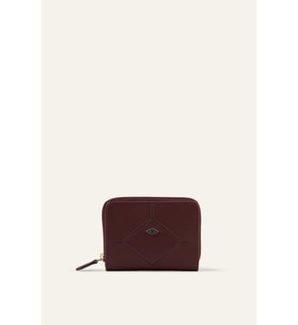 Porte Feuilles Carre Cuir Bifold - Ba&sh - Bordeaux