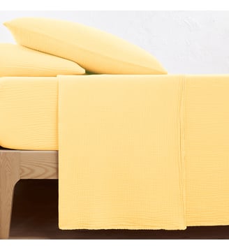 Drap plat uni gaze de coton La Redoute Interieurs