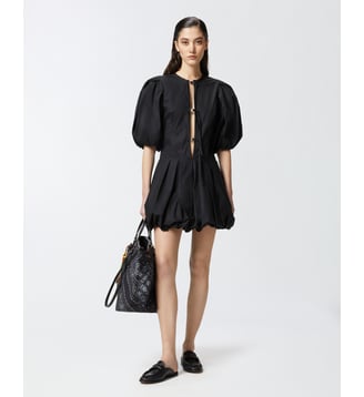 Robe courte avec jupe ballon - Pinko - Limousine noire
