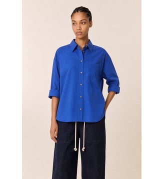 Chemise Cox Plain - Leon & Harper - Blue