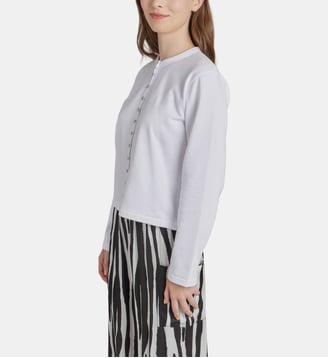 cardigan pression en molleton de coton - Agnès b. - Blanc