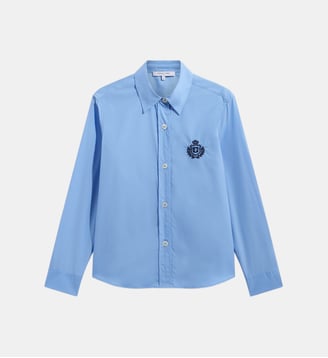 Chemise en popeline à blason - LUMA - Gerard Darel - Bleu ciel