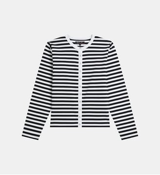 cardigan pression Astro à rayures - Agnès b. - Noir et blanc