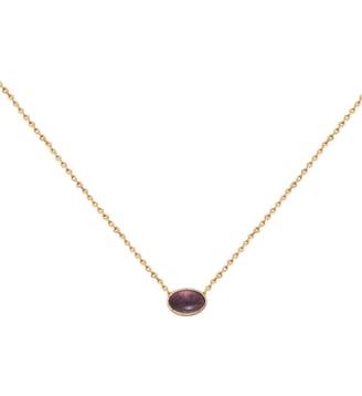 Collier doré amethyste - cab ovale - Caroline Najman - Violet