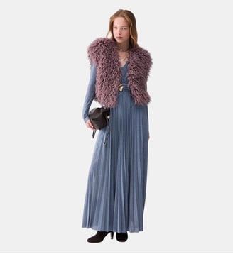 Robe longue en Lurex plissé - Liu Jo - Bleu clair