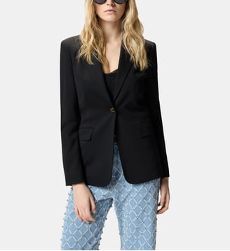 Veste cintrée avec boutons dorés - Pinko - Limousine noire