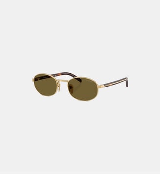 Lunettes de soleil Ovale PR B53S - Prada - Or brillant