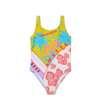 Maillot une pièce avec logo - Dsquared2 - Vert slime